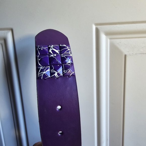 NWT purple splatter vintage tile belt - Picture 3 of 3